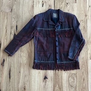 Women’s Fringe/Studded Leather Jacket